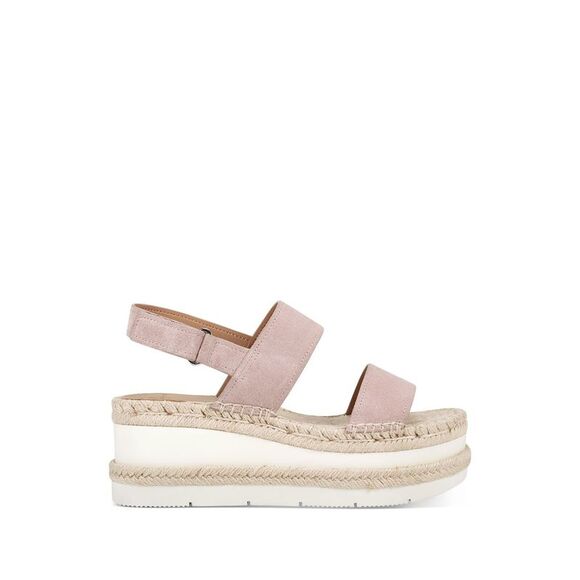 MARC FISHER Womens Pink Platform Double Band Gallia Wedge Shoes - Main Image